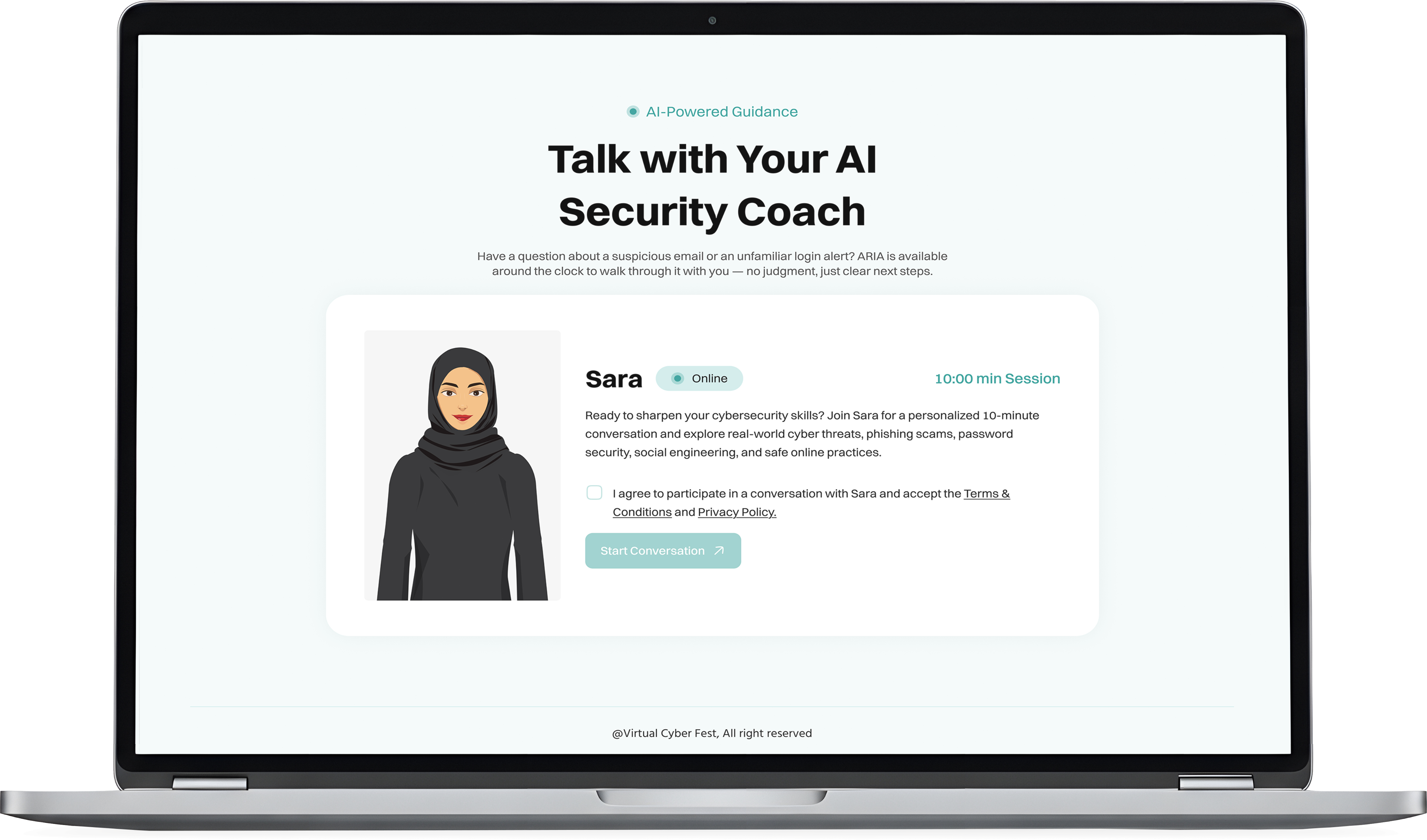 AI security coach conducting a voice-based post assessment